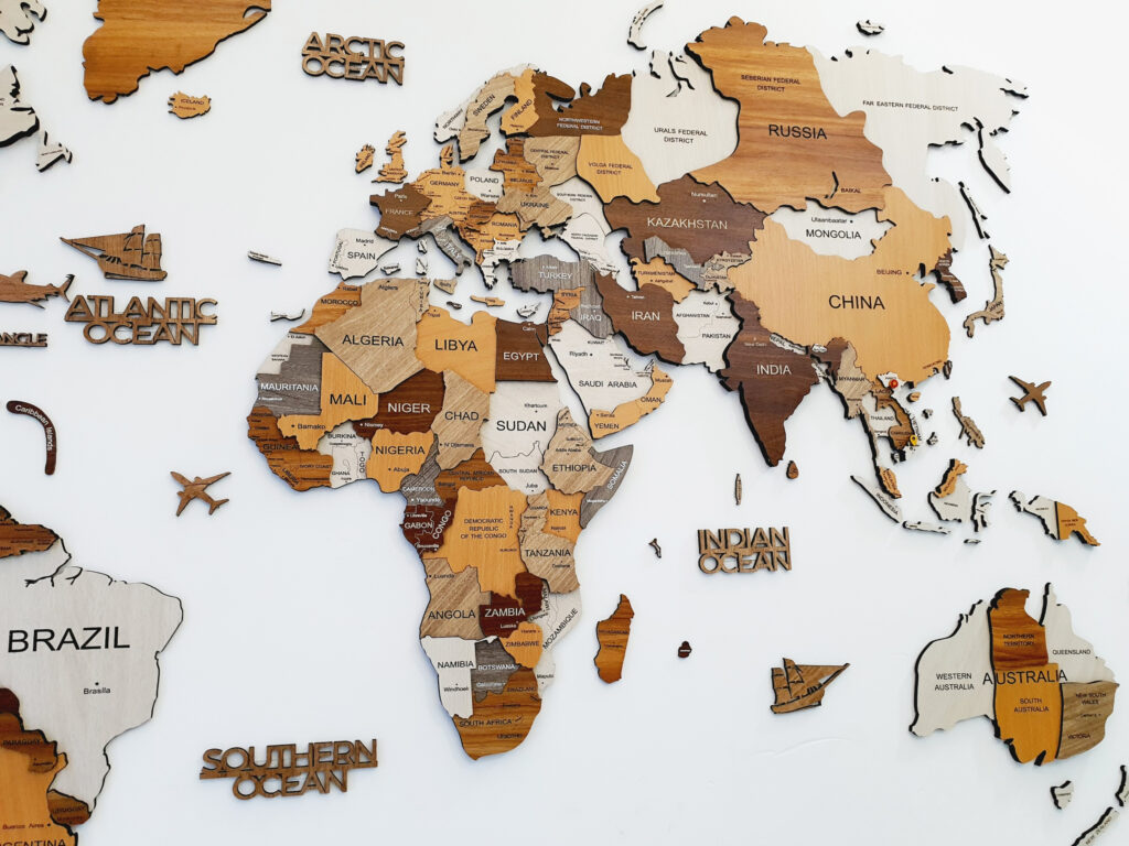 bản đồ gỗ 3d thế giới