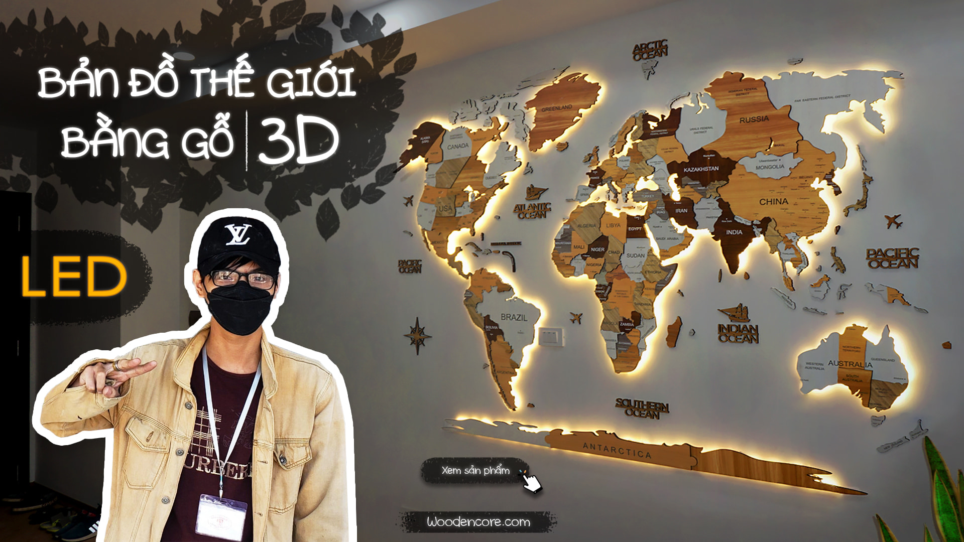 Bản Đồ Gỗ 3D Trang Trí Decor - Bản Đồ 3D Thế Giới Và Việt Nam