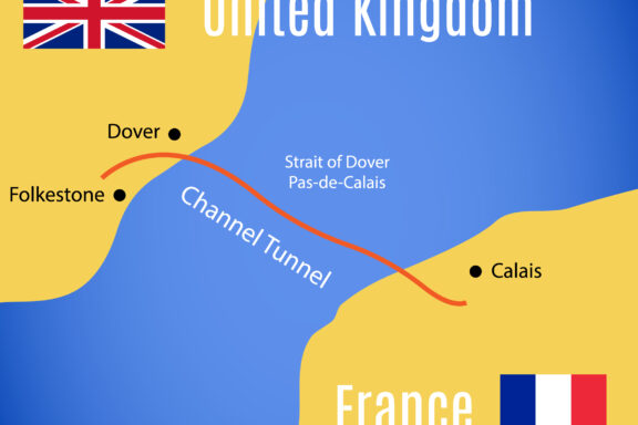 Bản đồ của Eurotunnel (Đường hầm kênh)