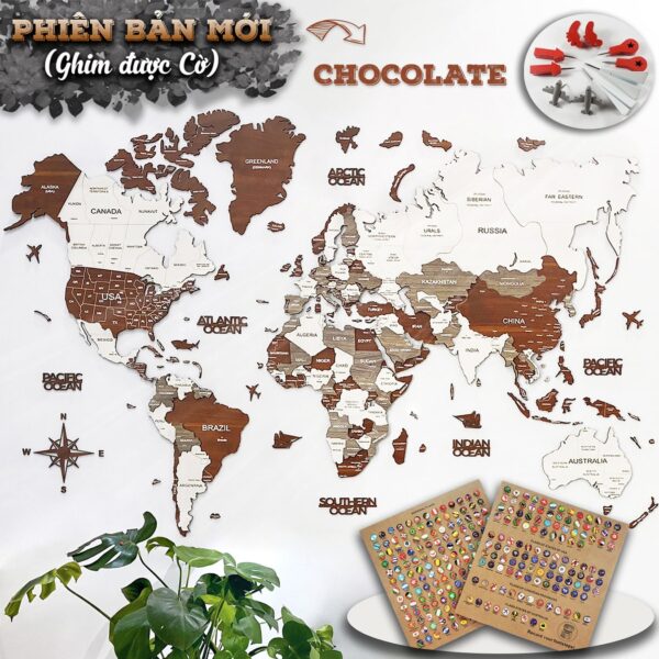 ban do go the gioi 3d brown chocolate